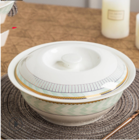 style: M - Bowl Household Tableware Ceramic Dishes Plate Single Free Matching Rice Bowl Set Bowl Gift Bone China Noodle Soup Bowl