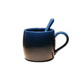 style: B - Creative Gem Color Mug With Base High End Retro Red Coffee Cup With Spoon Ceramic Water Cup