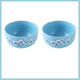 Color: E - Underglaze Ceramic Bowl Japanese Creative Baby Cute Plum Blossom Small Bowl Household Tableware Children Eating Bowl Soup Bowl