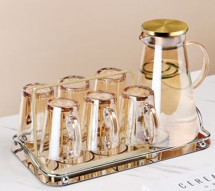 Color: N - Brown Glass With Light Luxury Color Drinking Cup Female Summer Heat-resistant Tea Cup Kettle Living Room Household Set