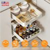 Pull Out Cabinet Organizer Stick On Drawer Carbon Steel Pull Out Shelf Slide Out Pantry Organizer for Kitchen Bathroom Living Room 11.93"Wx16.61"Dx2.2
