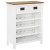 Wine Cabinet 28.3"x12.6"x35.4" Solid Oak Wood