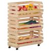 Vegetable Trolley 22.4"x11.8"x31.5" Solid Wood Pine