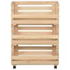 Vegetable Trolley 22.4"x11.8"x31.5" Solid Wood Pine