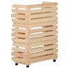 Vegetable Trolley 22.4"x11.8"x31.5" Solid Wood Pine