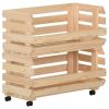 Vegetable Trolley 22.4"x11.8"x31.5" Solid Wood Pine