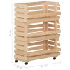 Vegetable Trolley 22.4"x11.8"x31.5" Solid Wood Pine