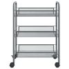 3-Tier Kitchen Trolley Gray 18.1"x10.2"x25.2" Iron