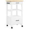Kitchen Trolley MONZA 18.9"x15.7"x34.8" Solid Wood Pine
