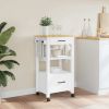 Kitchen Trolley MONZA 18.9"x15.7"x34.8" Solid Wood Pine
