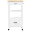 Kitchen Trolley MONZA 18.9"x15.7"x34.8" Solid Wood Pine