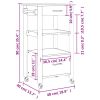 Kitchen Trolley MONZA 18.9"x15.7"x34.8" Solid Wood Pine