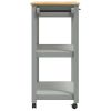 Kitchen Trolley MONZA 33.1"x15.7"x34.8" Solid Wood Pine