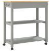 Kitchen Trolley MONZA 33.1"x15.7"x34.8" Solid Wood Pine