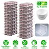 12 Count 20 Sets Clear Cupcake Boxes Disposable Cupcake Containers Stackable Cupcake Carrier Holders with 240 Liners High Dome Lid