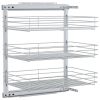 3-Tier Pull-out Kitchen Wire Basket Silver 18.5"x13.8"x22"