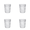 Set of Four Clear Paisley Acrylic Stemless Whiskey Glass