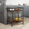 Kitchen Trolley Smoked Oak 32.3"x15.7"x30.9" Engineered Wood