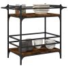 Kitchen Trolley Smoked Oak 32.3"x15.7"x30.9" Engineered Wood