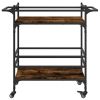 Kitchen Trolley Smoked Oak 32.3"x15.7"x30.9" Engineered Wood