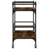 Kitchen Trolley Smoked Oak 32.3"x15.7"x30.9" Engineered Wood