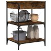 Kitchen Trolley Smoked Oak 23.6"x18.9"x35.2" Engineered Wood