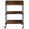 Kitchen Trolley Smoked Oak 23.6"x18.9"x35.2" Engineered Wood