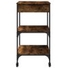 Kitchen Trolley Smoked Oak 23.6"x18.9"x35.2" Engineered Wood