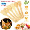 6Pcs Cooking Utensil Bamboo Wooden Spoons Spatula Kitchen Cooking Tools Nonstick Wooden Cookware Kitchen Gadgets
