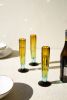 RECYCLED FLUTED CHAMPAGNE GLASS - BLUE AND AMBER