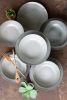 SET OF 12 OATMEAL CERAMIC DINNER PLATES AND BOWLS