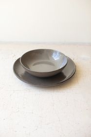 SET OF 12 BAYOU CERAMIC DINNER PLATES AND BOWLS