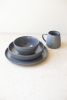 SET OF THREE STONEWASH CERAMIC DINNER & SALAD PLATE & BOWL