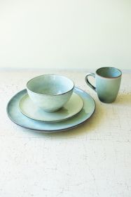 SET OF THREE STORM CERAMIC DINNER PLATE SALAD PLATE & BOWL