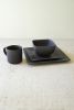 SET OF FOUR GRAPHITE CERAMIC MUGS
