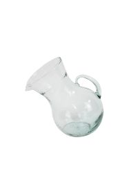 LARGE GLASS TILTED PITCHER