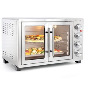 MegaChef 47.6 Quart Electric French Door Rotisserie Convection Counter Top Oven