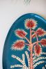 SET OF THREE HAND-PAINTED OVAL TRAYS - BOTANICAL