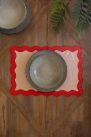 RUFFLE EDGE PLACE MAT - POPPY