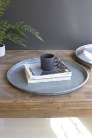 ROUND RUSTIC REPURPOSED GALVANIZED TRAY