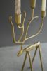 SET OF TWO FORGED CHRISTMAS DEER TAPER CANDELABRAS - ANTIQUE GOLD