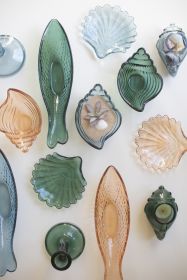 SET OF THREE GLASS FISH BOWLS - ONE EACH COLOR (MIN 2)