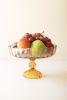 MULTI-COLORED GLASS COMPOTE - SCALLOPED