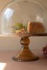 MANGO WOOD CAKE DISPLAY WITH GLASS DOME