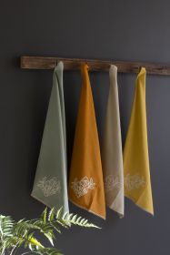 SET OF FOUR TEA TOWELS - MUSHROOMS - ONE EACH COLOR
