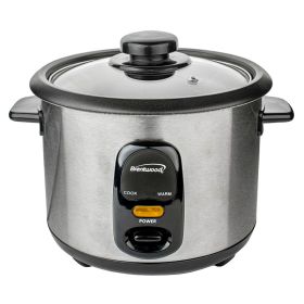 Brentwood 8 Cup Rice Cooker / Non-Stick with Steamer in Silver