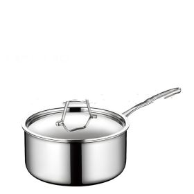 Color: Tall Sauce Pot, Specifications: 28cm - 304 Stainless Steel Single Handle Thick Bottom Sauce Pot Three-layer Pot Milk Pot
