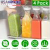 4 Pack 50Oz Water Carafes with Flip Top Lids Square Juice Containers for Fridge Plastic Clear Pitchers for Water Iced Tea Juice Lemonade Milk Cold Bre