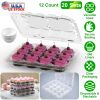 12 Count 20 Sets Clear Cupcake Boxes Disposable Cupcake Containers Stackable Cupcake Carrier Holders with 240 Liners High Dome Lid