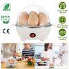 Electric Egg Cooker 7-Capacity BPA-Free Hard-Boiled Egg Maker w/ Auto-Off Measuring Cup for Hard Boiled Steamed Vegetables Seafood Dumplings